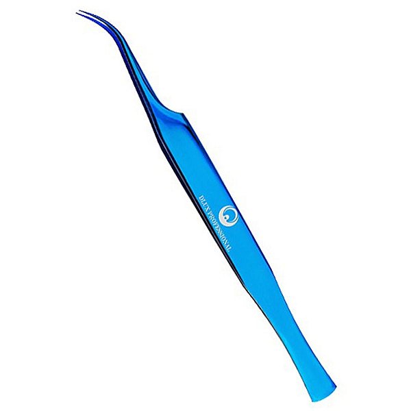 Pinça Dlux Professional Ponta Light Curva Blue Com Case
