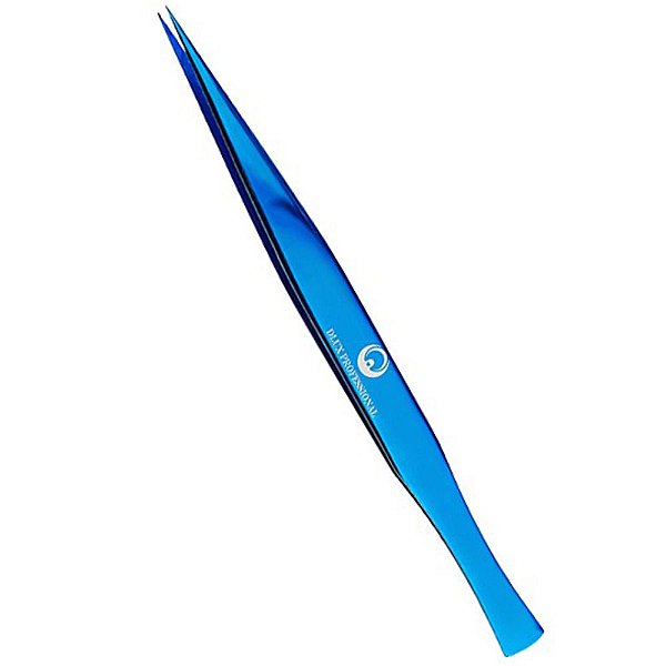 Pinça Dlux Professional Ponta Reta Blue Com Case