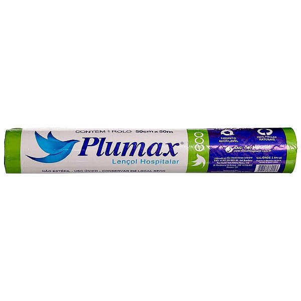 Lençol de Papel Hospitalar Plumax Eco 50cm Rolo 50m