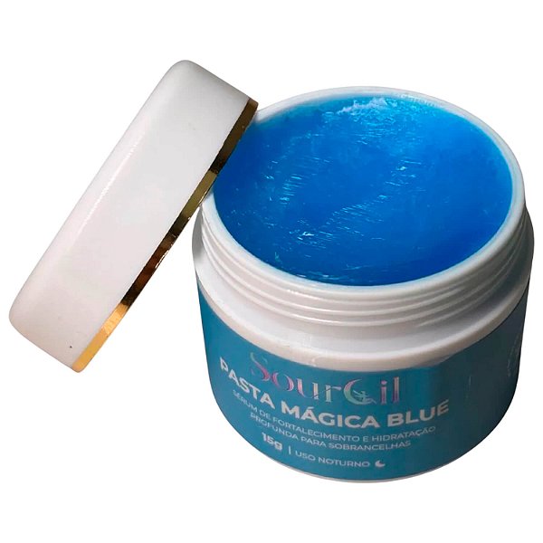 Pasta Mágica Sourcil Blue Fortalecimento Hidratação Profunda Uso Noturno 15gr
