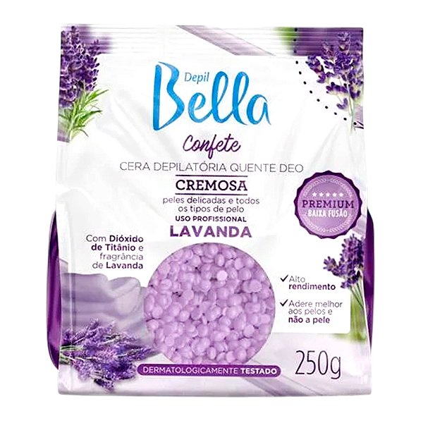 Cera Depilatória Quente em Confete Depil Bella Cremosa Lavanda 250g