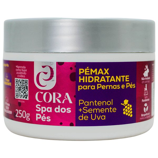 Creme Hidratante Pémax Cora Spa para Pernas e Pés Pantenol + Semente de Uva 250g