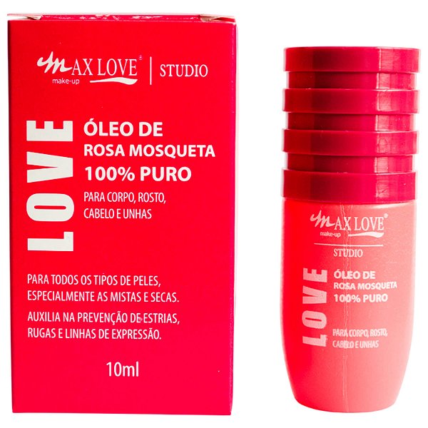 Óleo Rosa Mosqueta Max Love para Corpo Rosto Cabelo Unhas 100% Puro 10ml