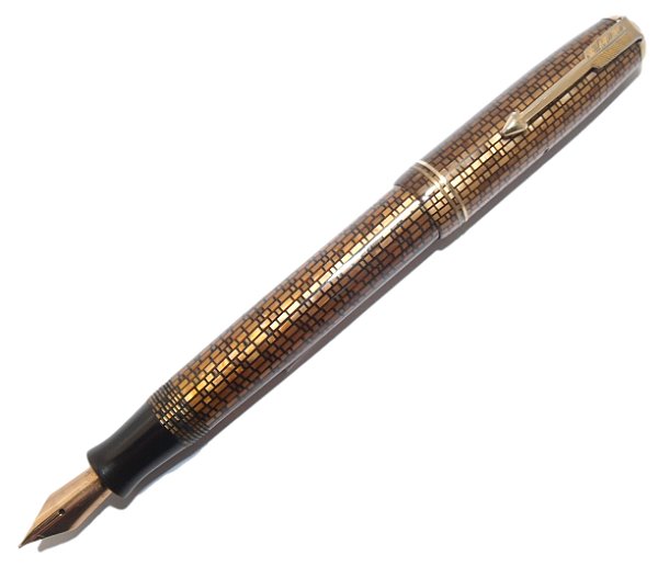 Caneta Tinteiro Parker Vacumatic Golden Web Junior 14k - New Old Stock