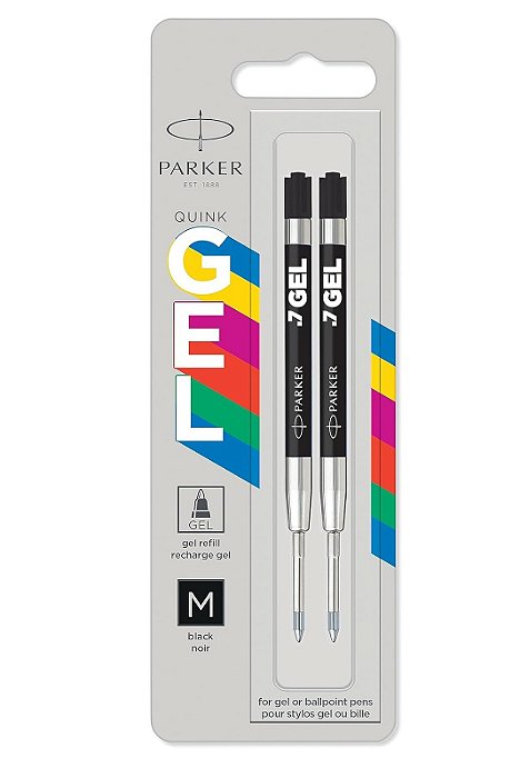 Carga p/Caneta Esferográfica Parker Gel c/2 (Padrão Internacional)
