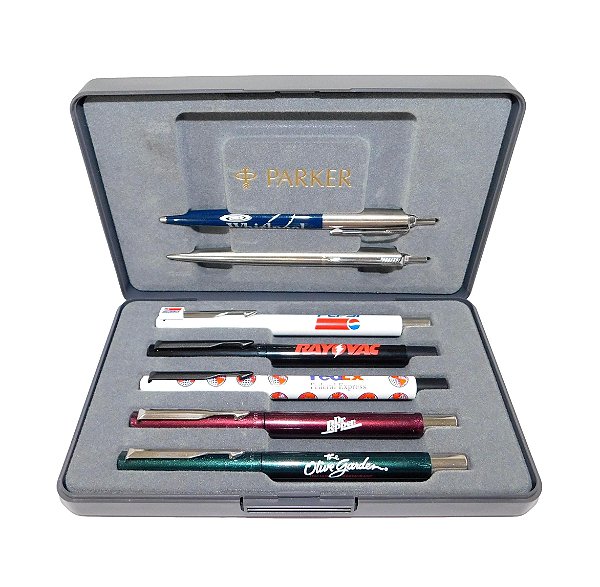 Conjunto Parker (05 Rollerballs Vector + 02 Esf. Jotter) Corporate - New Old Stock