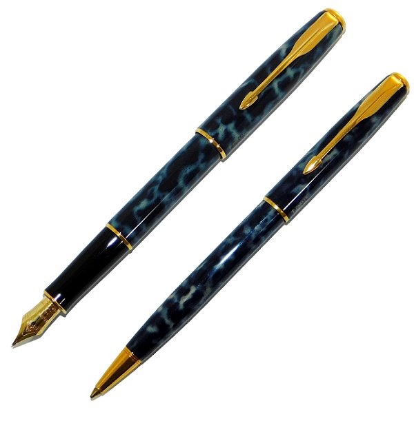 Conjunto Parker (Caneta Tinteiro 18K + Esferográfica) Sonnet Francês - New Old Stock