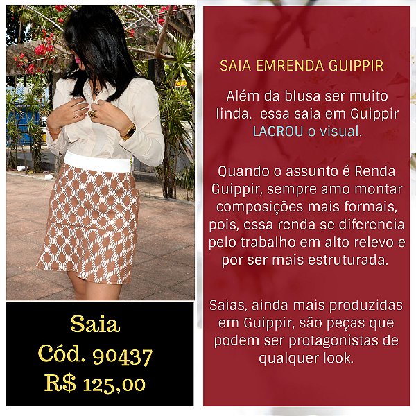 Saia em Guippir Renda Marron