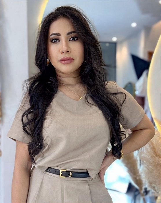 Blusa Linho Fendi Blusa Com Manga Curta E Decote V