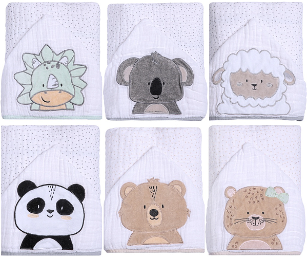 Toalha De Banho Soft Papi Friends C/ Capuz Bordado 90Cm X 75Cm Contem 01 Un