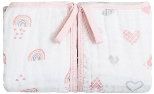 Paninho de Boca Papi Soft com Prendedor de Chupeta Estampado 40Cm X 40Cm 02 Un