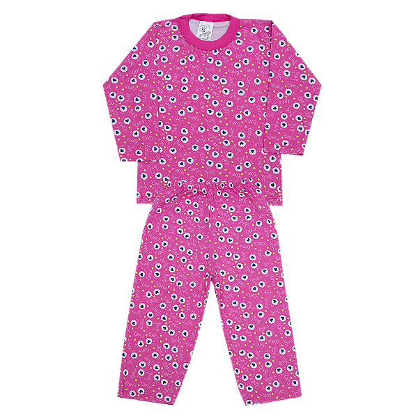 Pijama Estampado Manga Longa Mafessoni Menino e Menina Estampas Sortidas 1 a 14 Anos