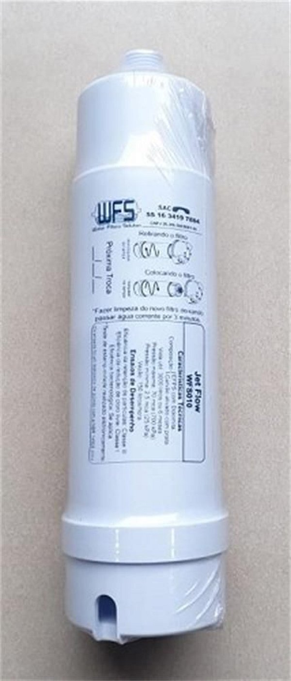 Filtro de água Jett Flow - Refil carvão ativado rosca WFS010 - Filtro de água Jett Flow - Refil carvão ativado rosca para bebedouros
