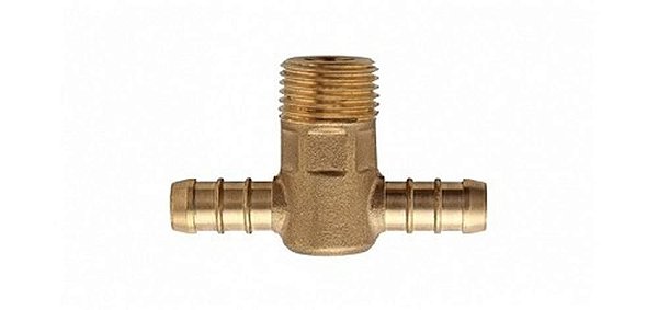 CONEXÃO T P/GAS 1/2 NPT(M) X 3/8 TM BLISTER - T P/GAS 1/2 NPT(M) X 3/8 TM BLISTER