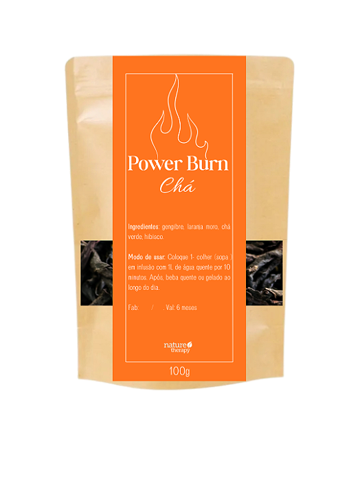 Chá Termogênico "Power Burn" com laranja moro - 100G (Acelera metabolismo, queima gordura)