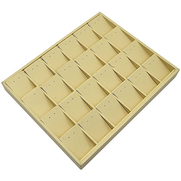Bandeja Grande Brinco Conjunto 24 Espaços com Cartelas 36,5 x 29,5 x 3,3 cm -Sem capa Corino Marfim