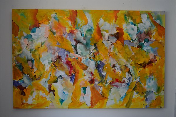 Quadro Pedro Terra | Abstrato amarelo 130 x 200