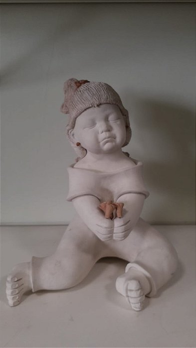 ANJO em cerâmica com Flor/ Arte Ramos Tracunhaém- PE
