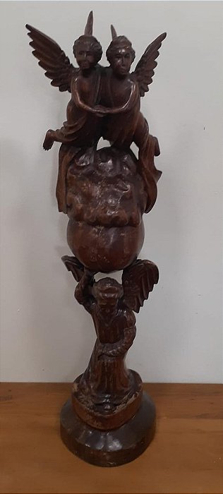 Escultura Anjos em madeira/ Mestre Dico- Piaui