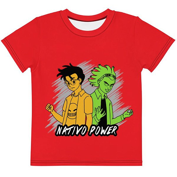 NATIVO POWER - Adversários Cientistas - Camiseta de mangás Brasileiros