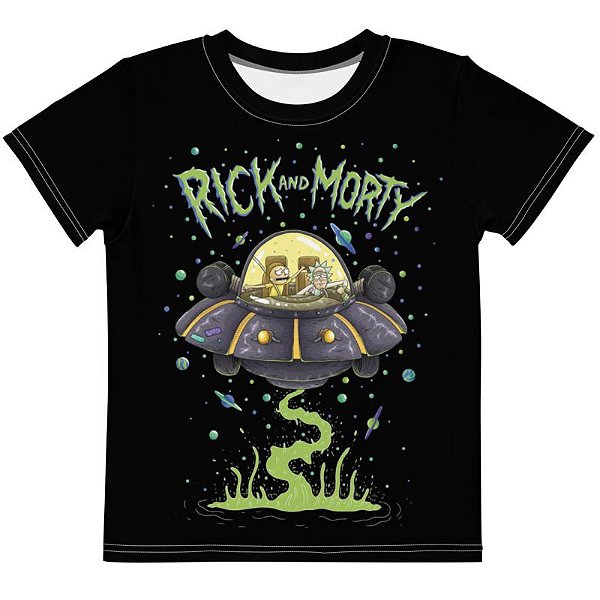 RICK AND MORTY - Nave Espacial - Camiseta de Desenhos