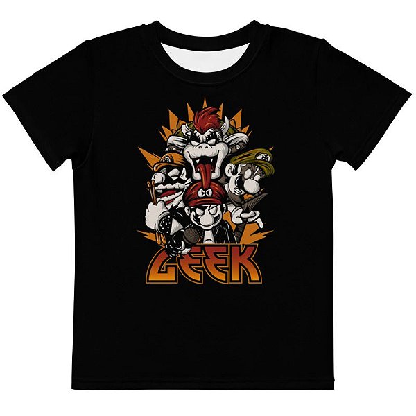 SUPER MARIO - Banda Kiss Geek - Camiseta de Games