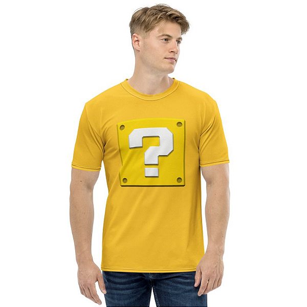 SUPER MARIO - Question Box Amarela - Camiseta de Games