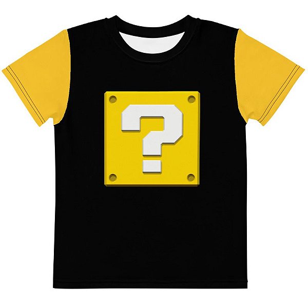 SUPER MARIO - Question Box Preta - Camiseta de Games