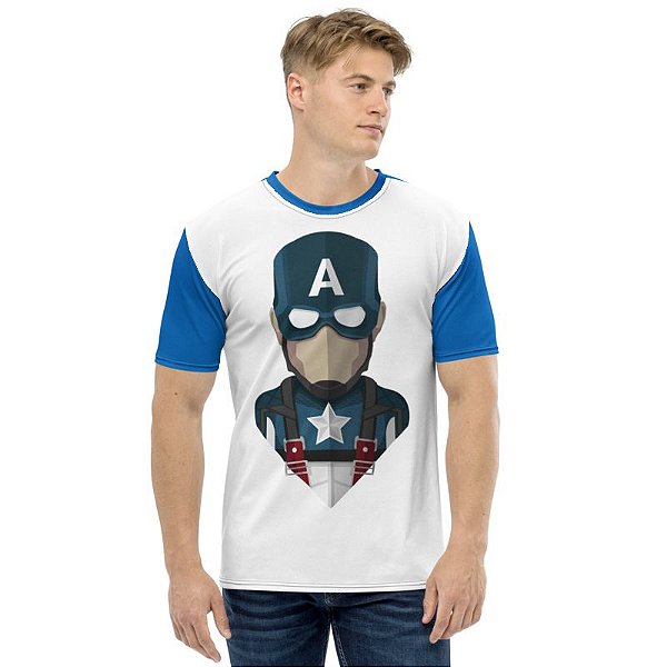 MARVEL - Capitão América Seta Branca - Camiseta de Heróis