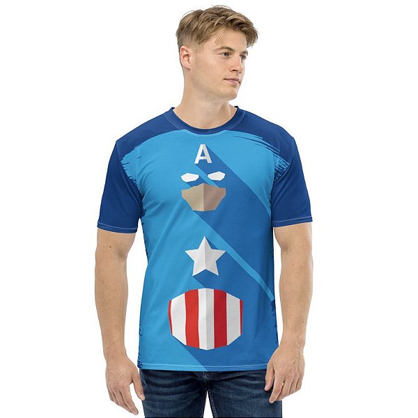 MARVEL - Capitão América Simples - Camiseta de Heróis