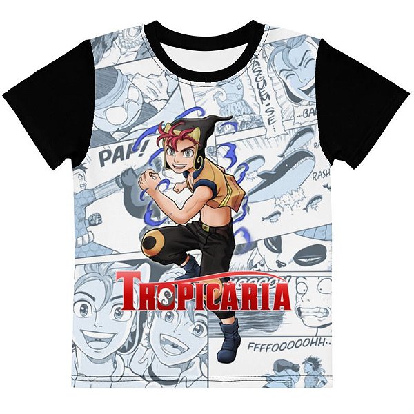 TROPICÁRIA - Hokui Mangá Branca - Camiseta de Mangás Brasileiros