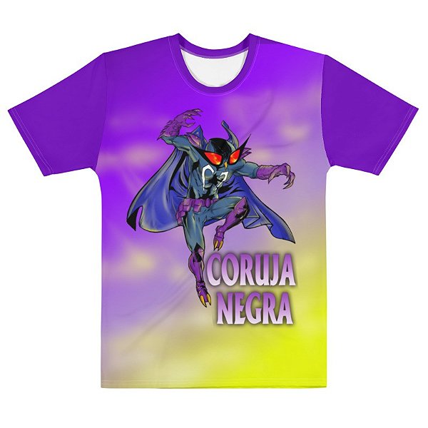 Coruja Negra - Roxa - Camiseta de Heróis Brasileiros