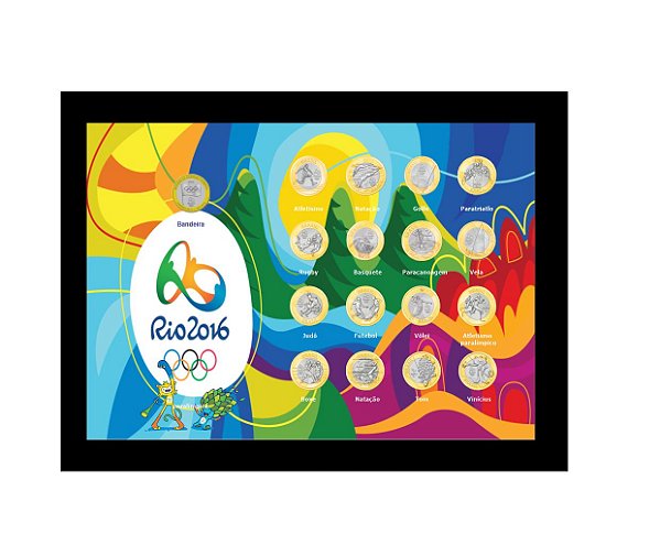 Quadro Porta Moedas Olimpiadas Coleção Jogos Olimpicos 2016