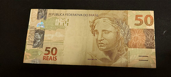 Cédula 50 reais Erro de Corte