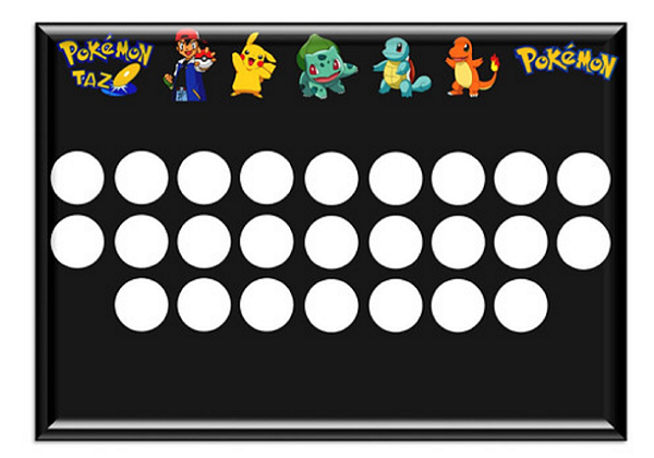 Quadro Album Expositor Porta 25 Tazos Pokemon C/ Acrilico