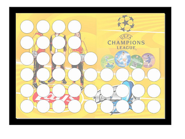 Quadro Album Expositor Porta 40 Tazos Champions League