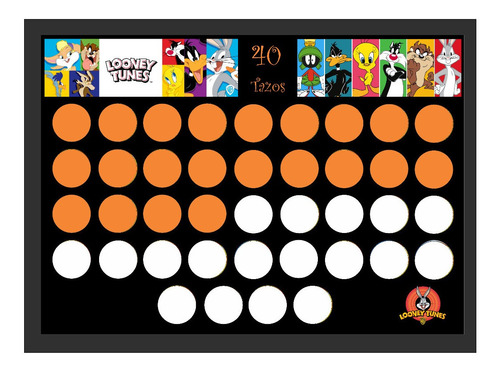 Quadro Expositor Porta 40 Tazo Looney Tunes C/ Acrilico