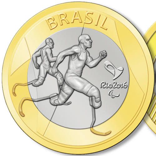 Moeda Atletismo paralímpico Olimpiadas Rio 2016