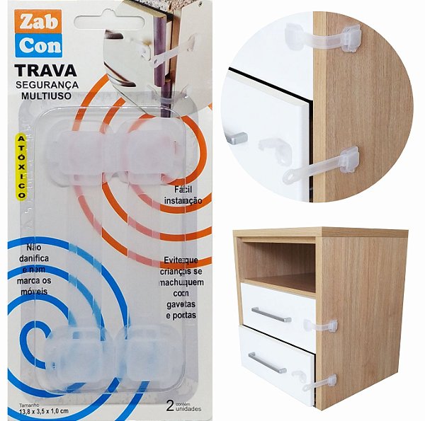Kit 10 Travas Segurança Multiuso Transparente