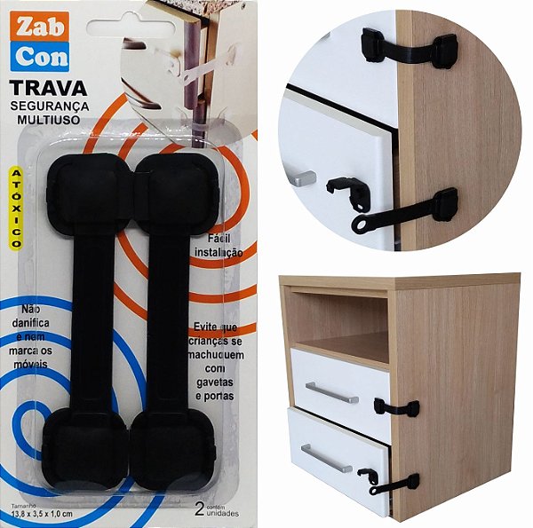 Kit 10 Travas Segurança Multiuso Preto