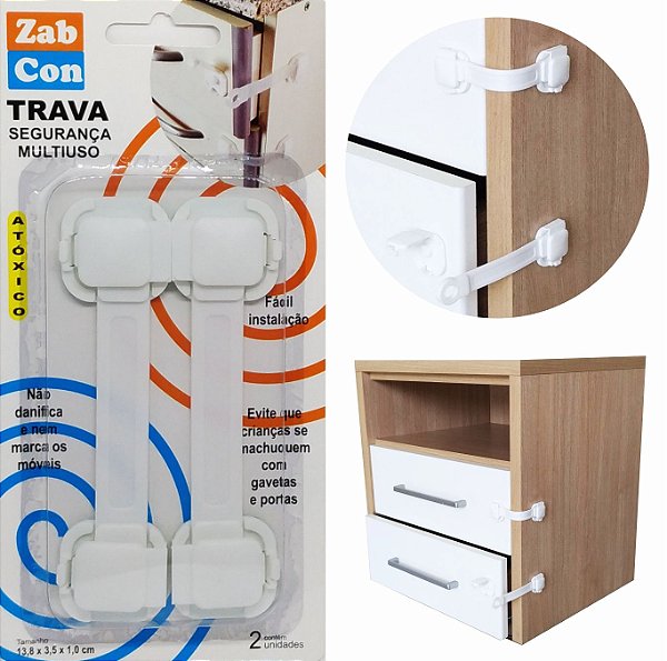 Kit 10 Travas Segurança Multiuso Branco