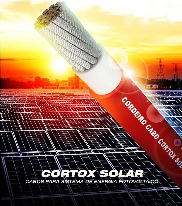 Cabo solar Cortox 4 mm² Preto 1,8 kv - 1 Metro