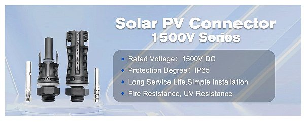 Conector fotovoltaico c/ Rosca M12 Para montagem de StringBox (par)