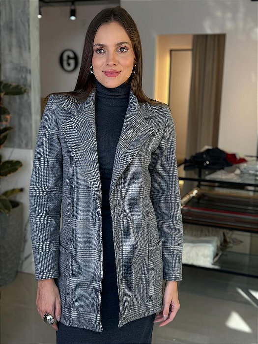 Casaco Feminino Alfaiataria Xadrez Dior