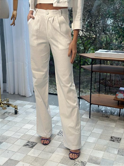 Pantalona Feminina Alfaiataria Malu Off-White