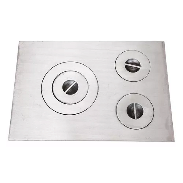 Chapa Fogão Lenha 3 Furos Ferro Fundido 65x45