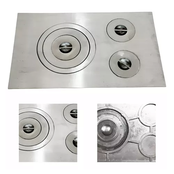 Chapa Fogao A Lenha Alvenaria 47x85 Polida 3 Bocas + Gancho