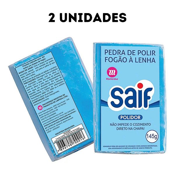 Pedra Polir Limpar Chapa De Fogão A Lenha 145g Saif 2 Unidades