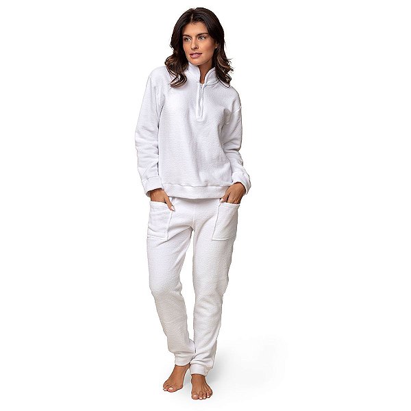 Pijama Feminino Longo Soft Branco