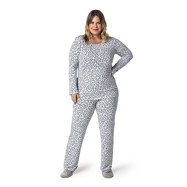 Pijama Feminino Longo Plus Size Silver Blue - Inspirate - A Sua Loja de  Pijamas, Camisolas & Short Doll
